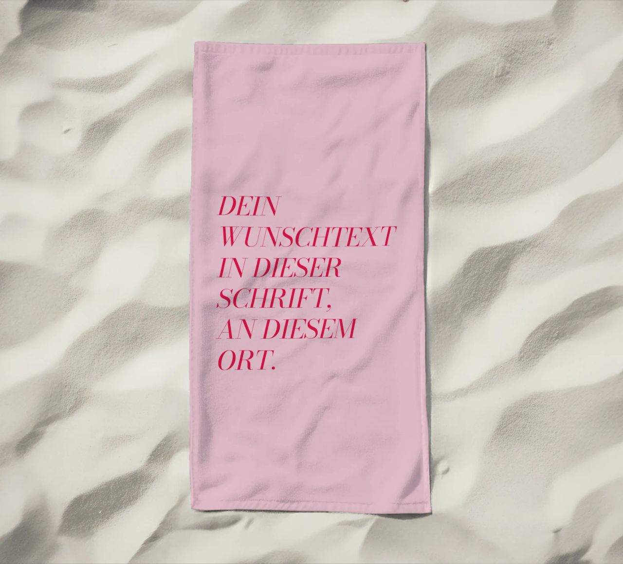 Wunschtext in rosa rot telo mare da WORTSPIEL