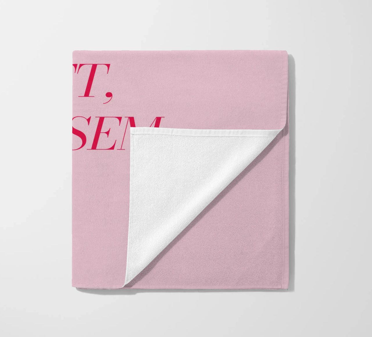 Wunschtext in rosa rot telo mare da WORTSPIEL