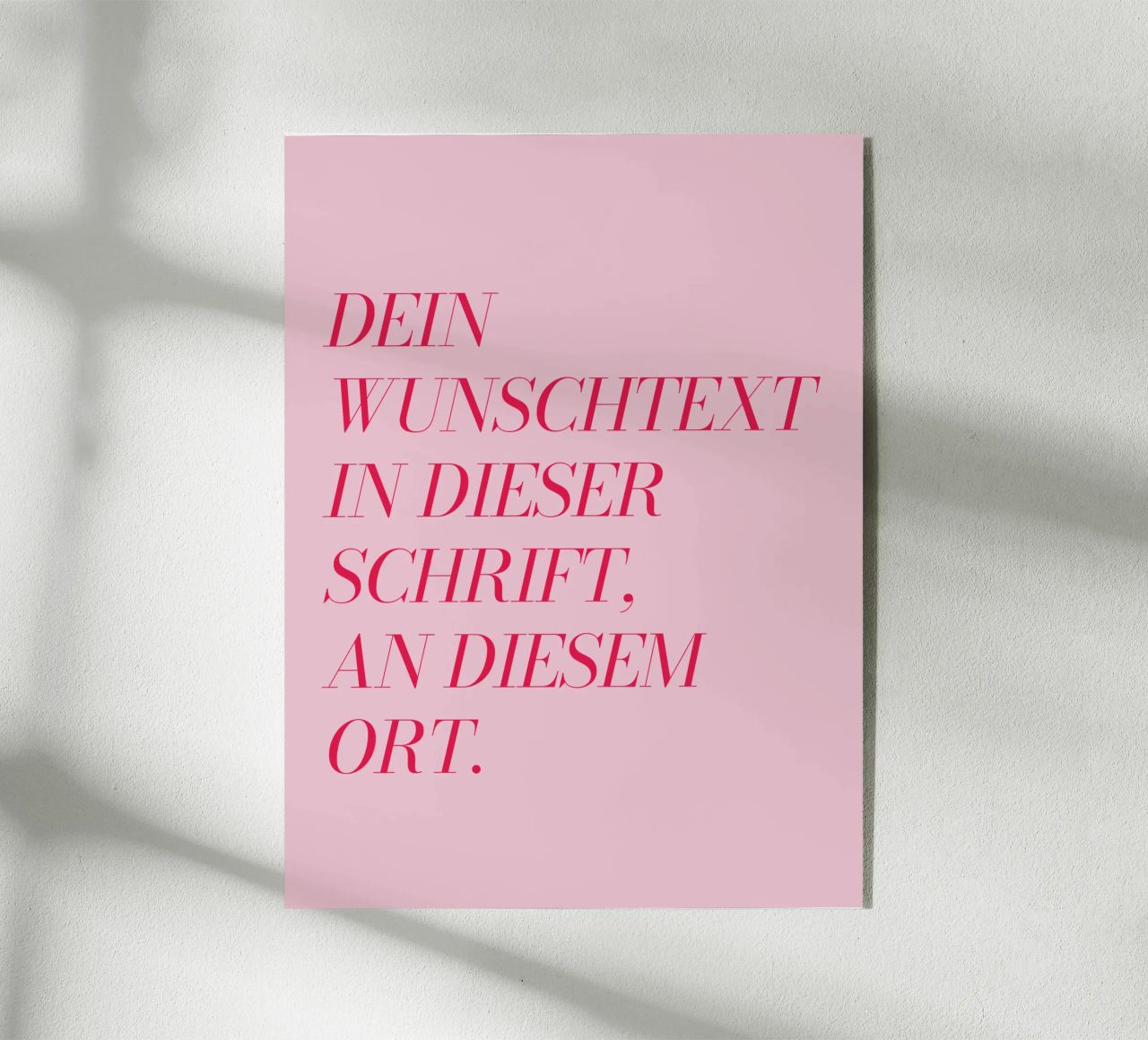 Wunschtext in rosa rot plexiglass da WORTSPIEL