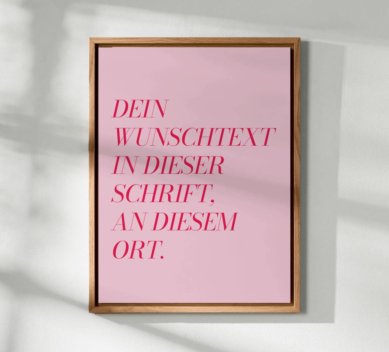 Wunschtext in rosa rot alluminio dibond da WORTSPIEL