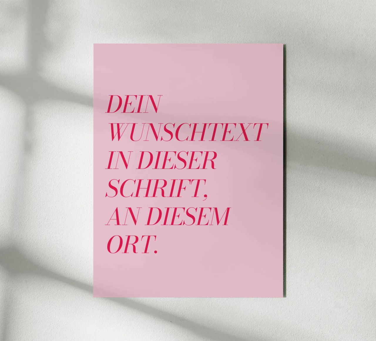 Wunschtext in rosa rot alluminio dibond da WORTSPIEL