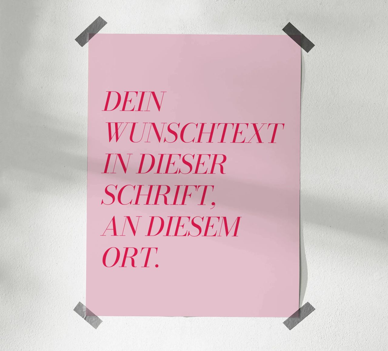 Wunschtext in rosa rot carta hahnemühle da WORTSPIEL