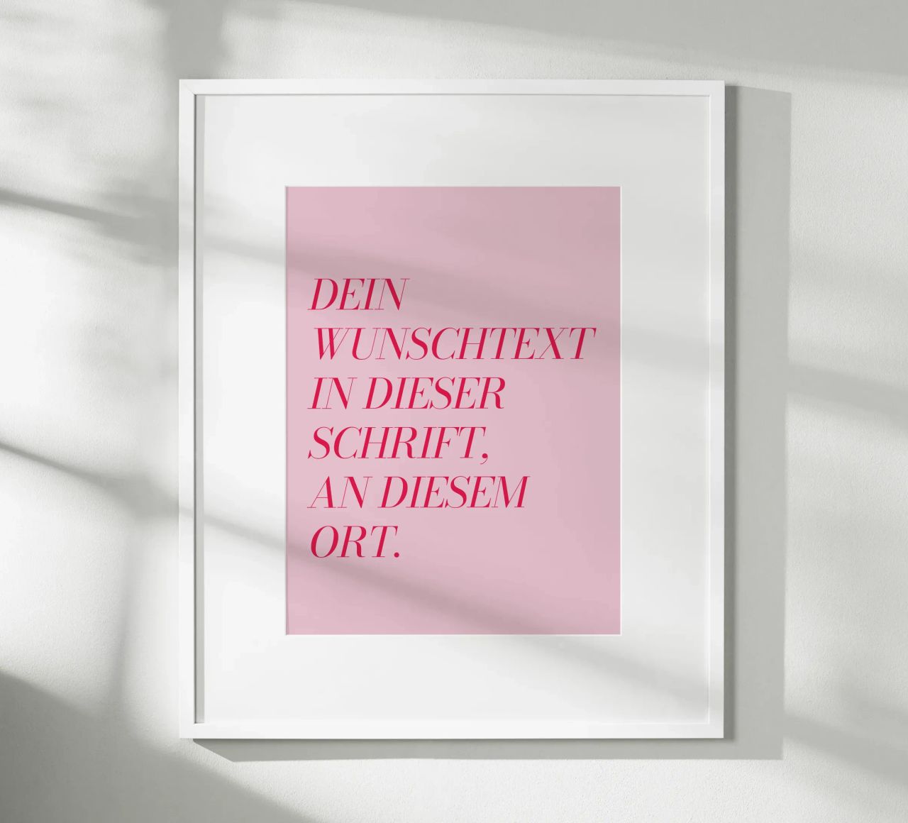 Wunschtext in rosa rot carta hahnemühle da WORTSPIEL