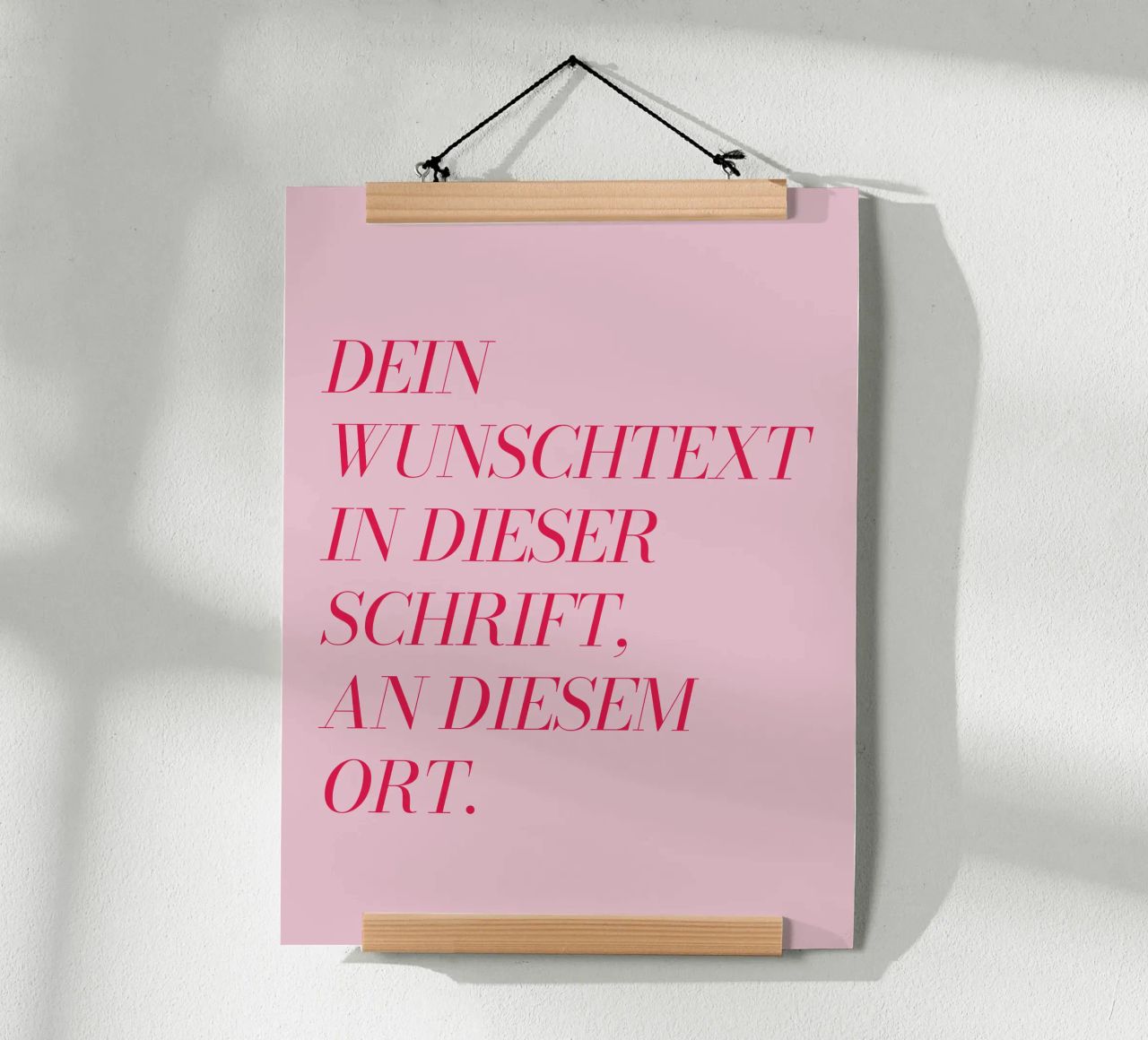 Wunschtext in rosa rot carta hahnemühle da WORTSPIEL