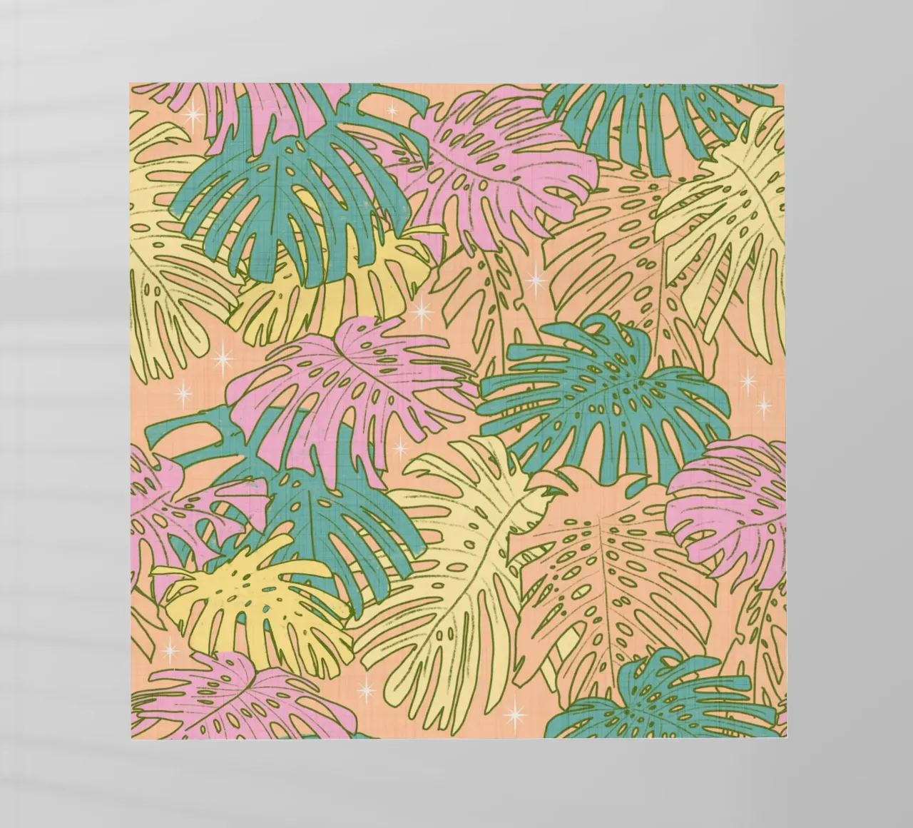 Monstera tropicale pastello - Palm Springs Retro Peach pellicola backlit da susanacosta