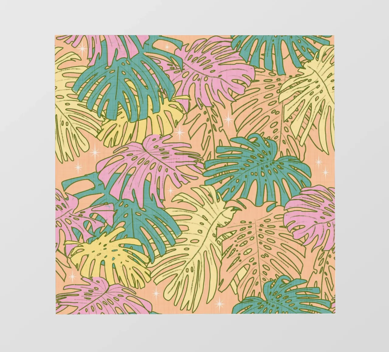Monstera tropicale pastello - Palm Springs Retro Peach pellicola backlit da susanacosta