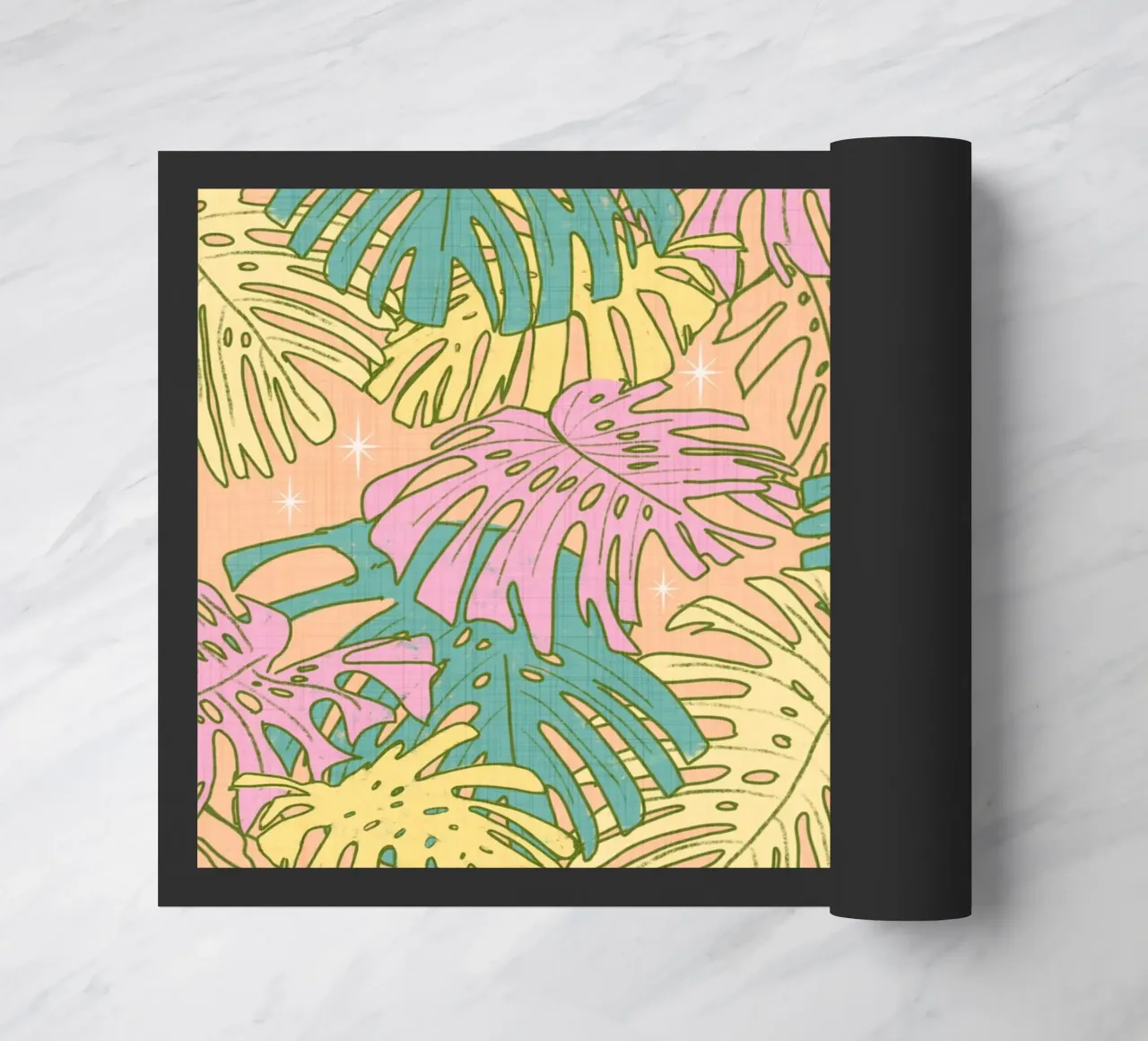Monstera tropicale pastello - Palm Springs Retro Peach zerbino da susanacosta