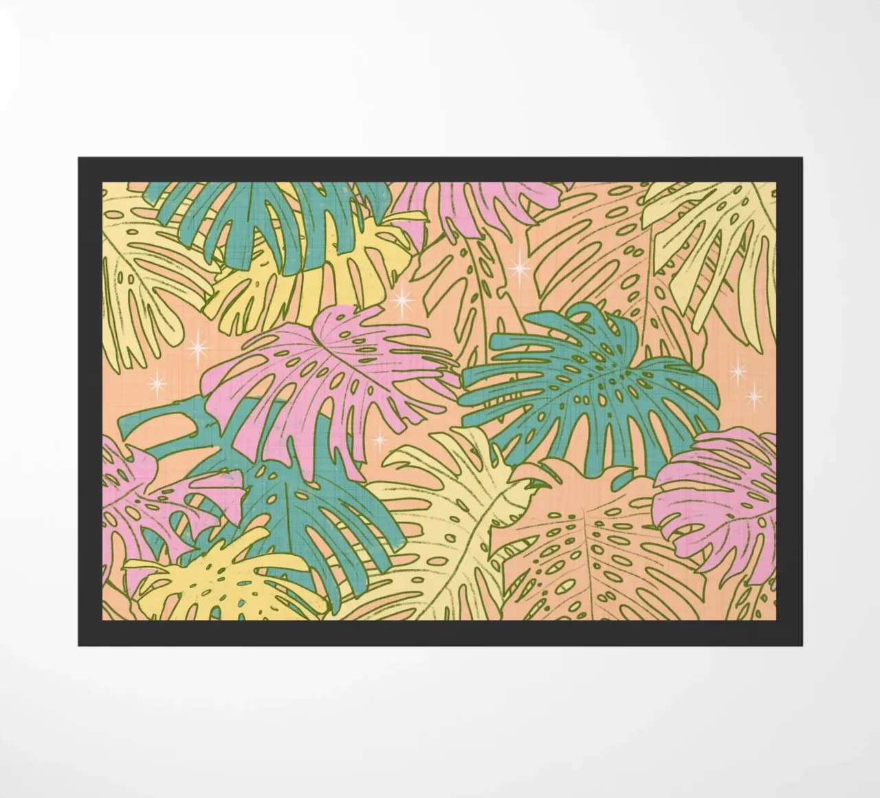 Monstera tropicale pastello - Palm Springs Retro Peach zerbino da susanacosta