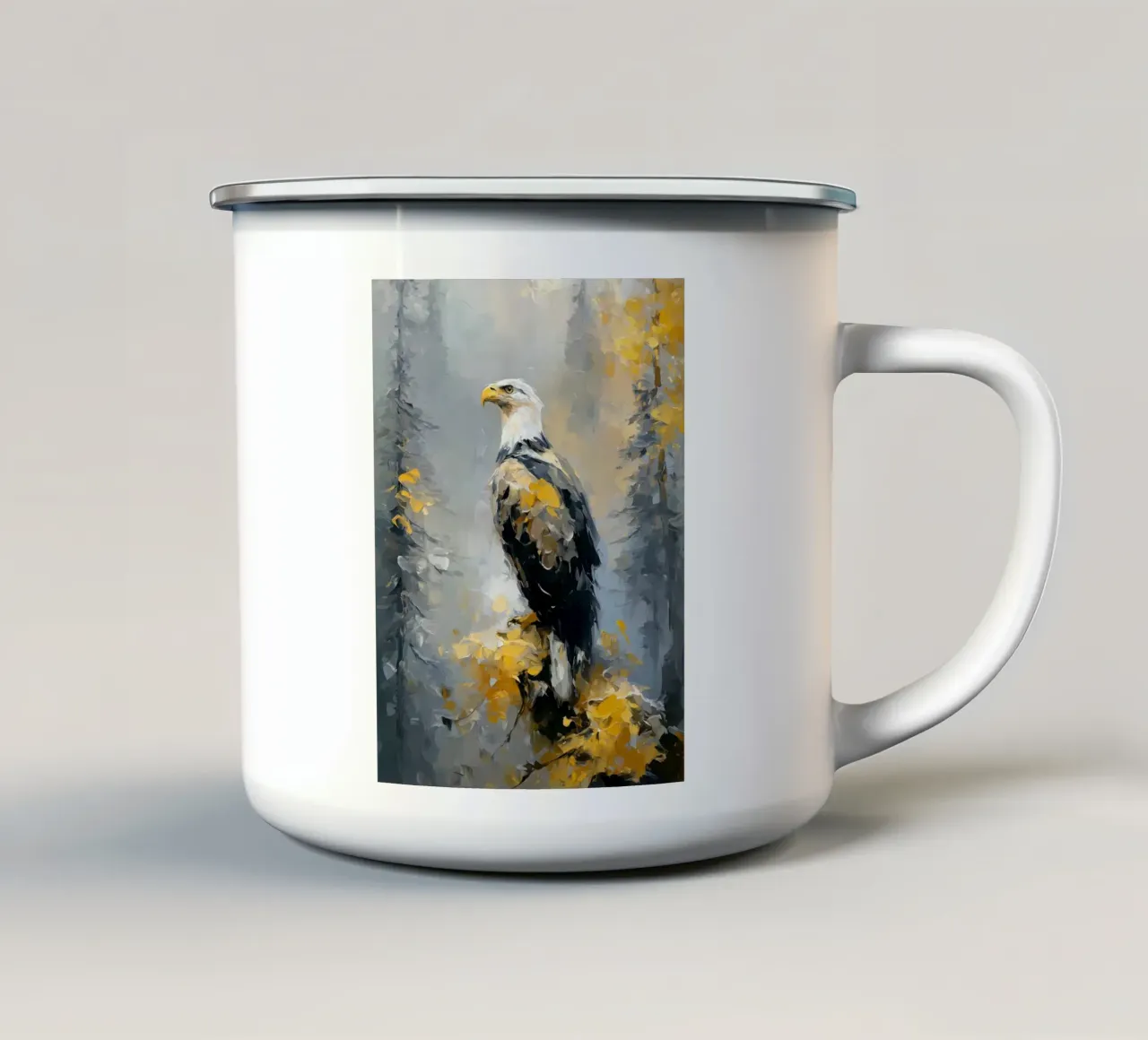 Eagle Forest Golden tazza in smalto da Mateo