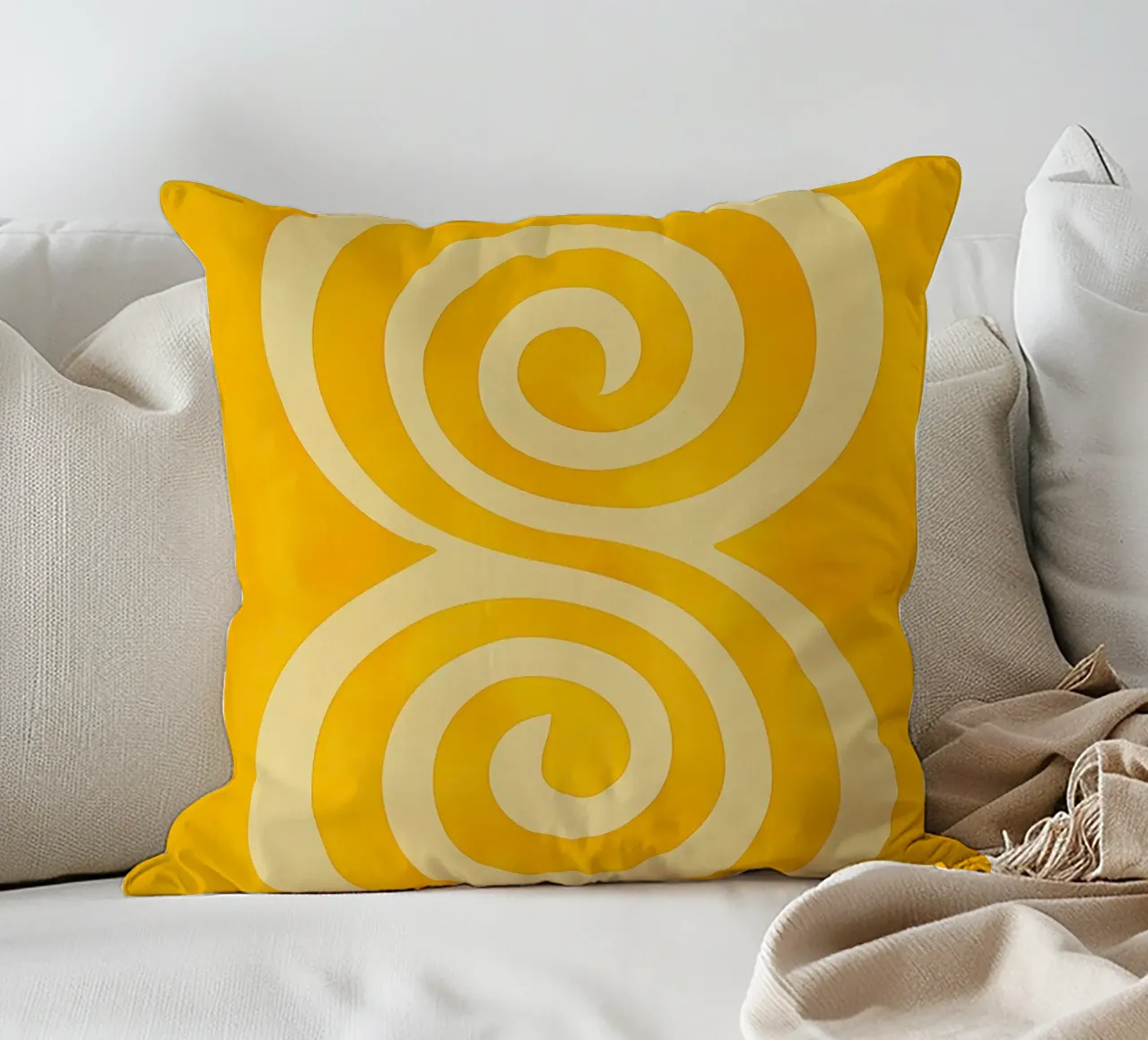 Sun-Yellow Zen Garden | Yellow Double Torsion decorative cushion by Autofocus