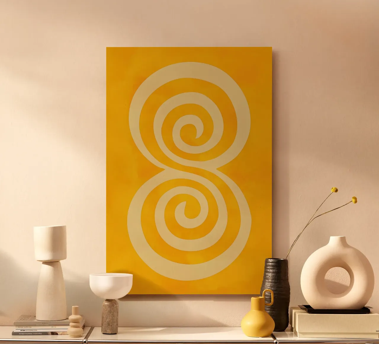 Jardin Zen jaune-soleil | Double torsion jaune alu dibond de Autofocus