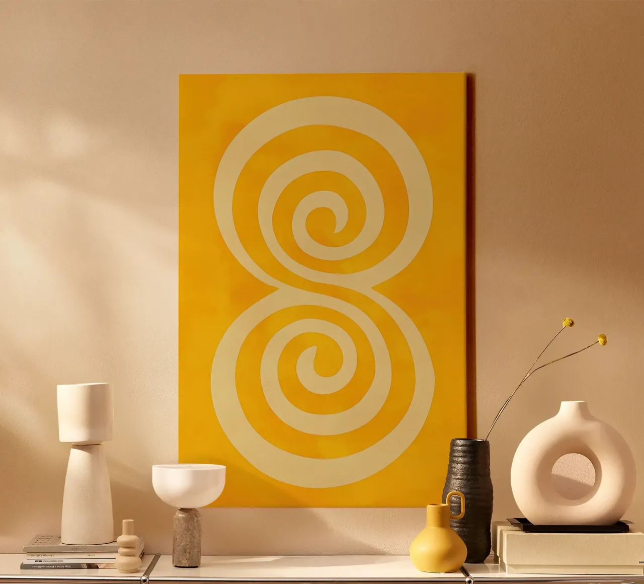 Sun-Yellow Zen Garden | Yellow Double Torsion canvas by Autofocus