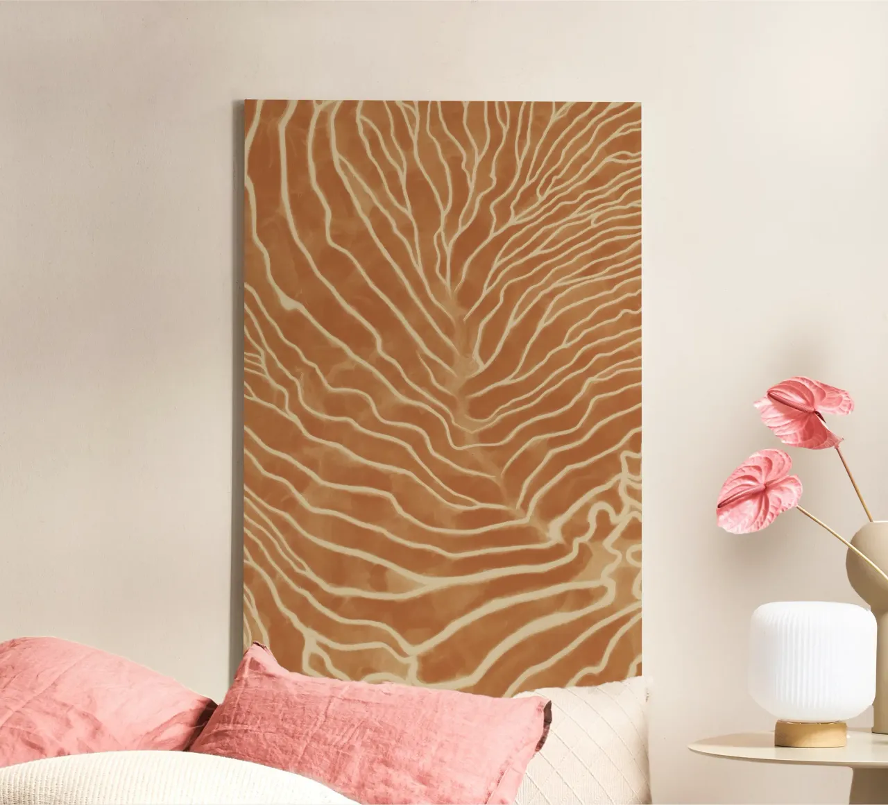 Hidden roots | Abstract line art canvas with Floater frame by Autofocus