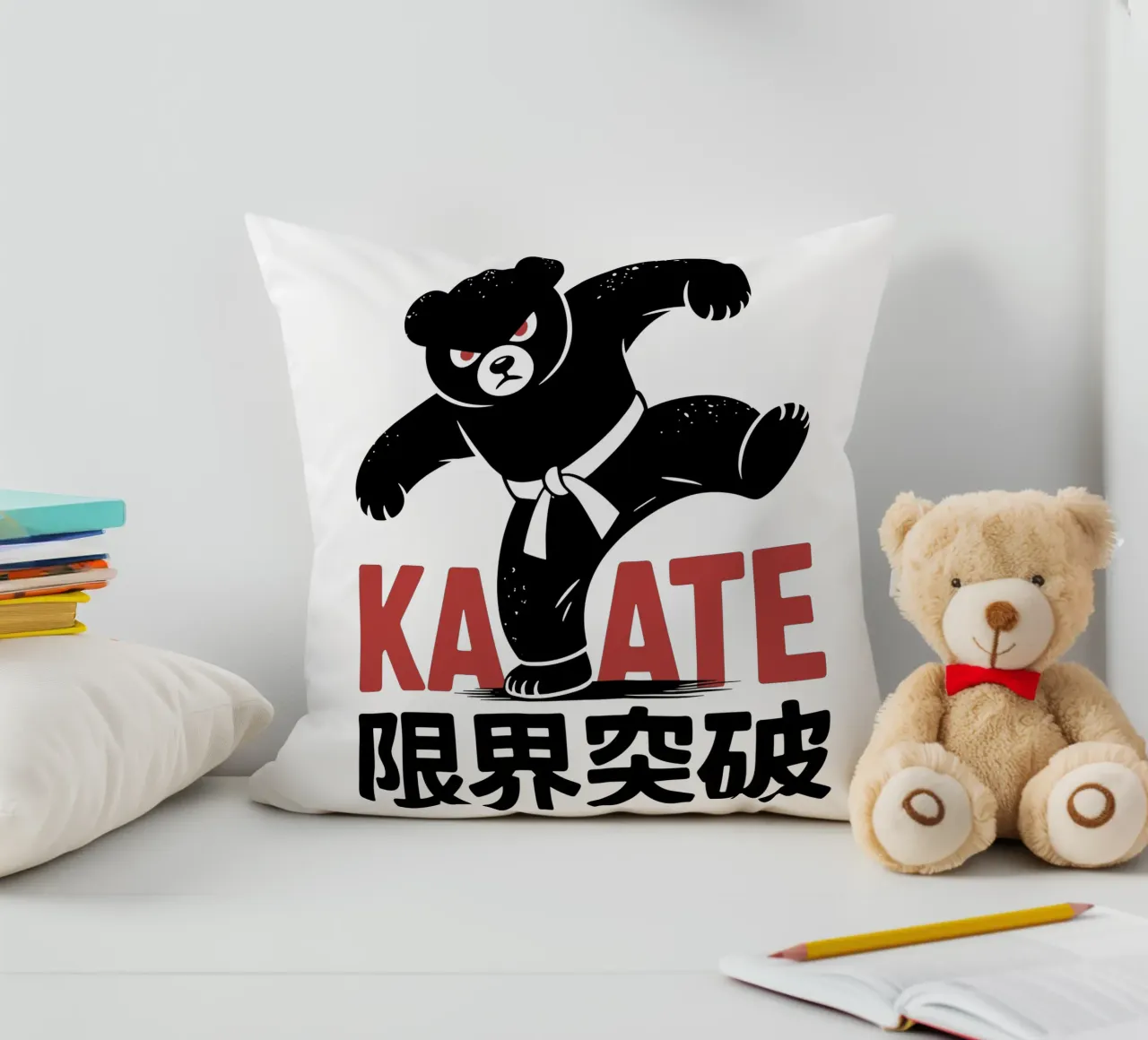 Orso giapponese di Karate - Limit Break Kanji Arti Marziali cuscino da GameDay Studio