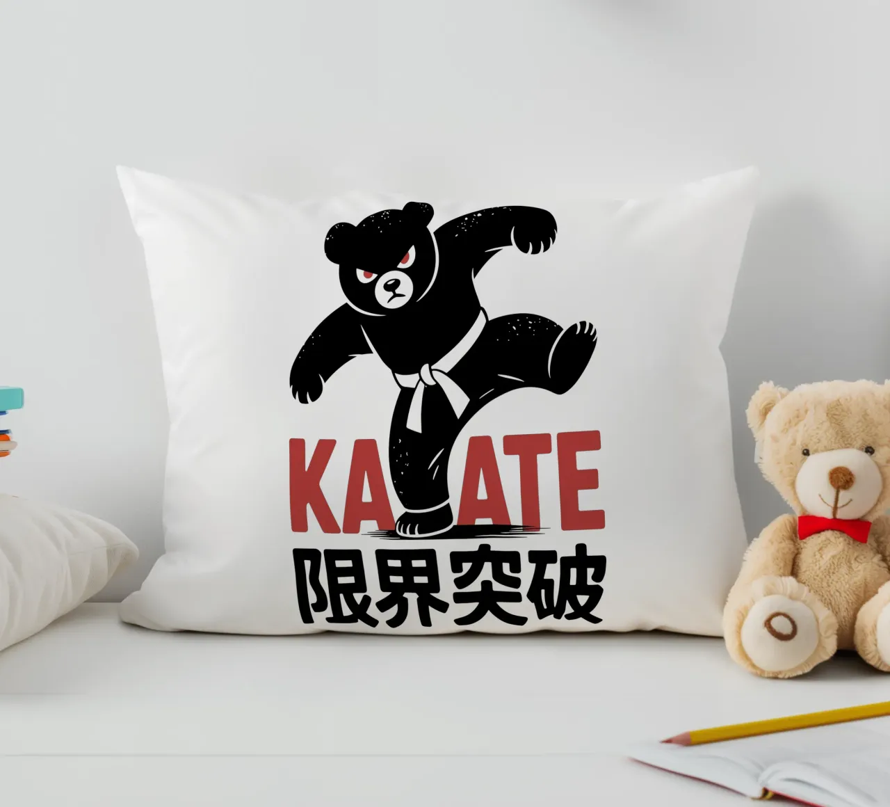 Orso giapponese di Karate - Limit Break Kanji Arti Marziali cuscino da GameDay Studio