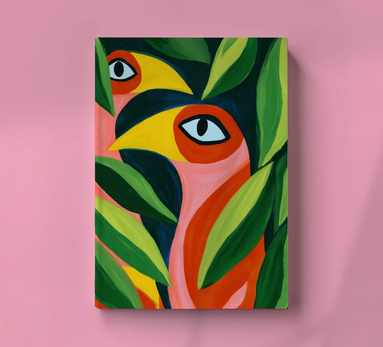 Due uccelli divertenti - Pittura su tela colorata diario da Autofocus