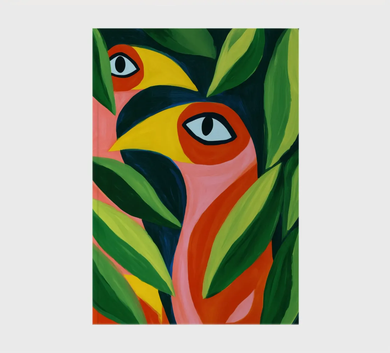 Due uccelli divertenti - Pittura su tela colorata diario da Autofocus