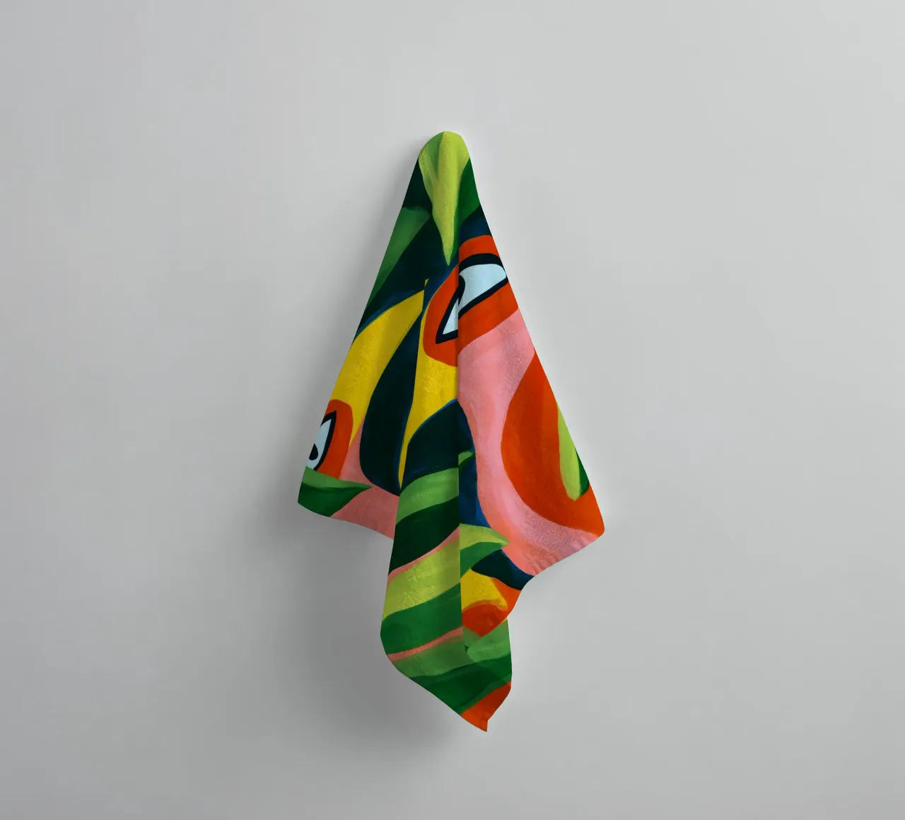 Due uccelli divertenti - Pittura su tela colorata asciugamano da bagno da Autofocus