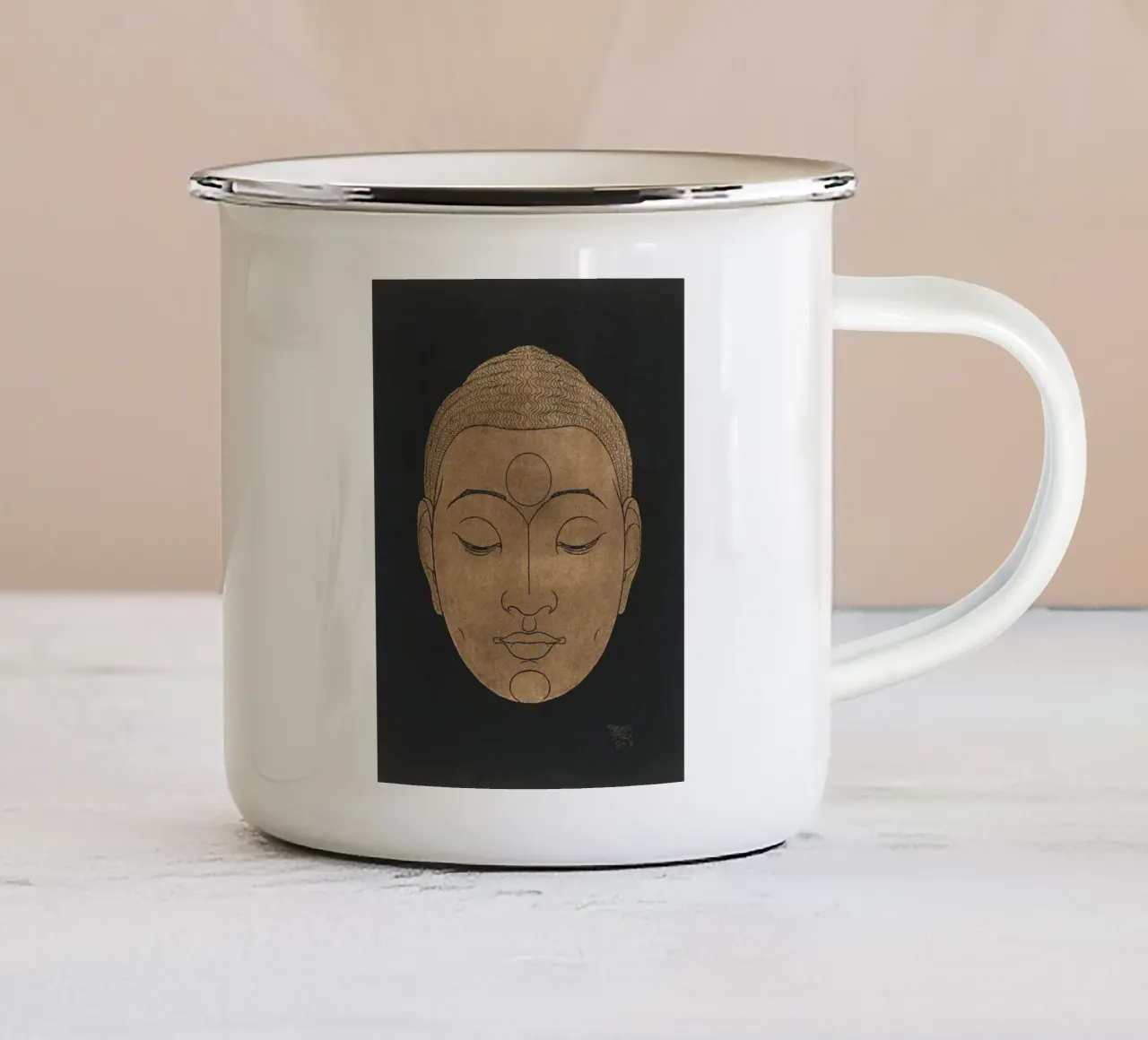 Head of Buddha tazza in smalto da apoloprints