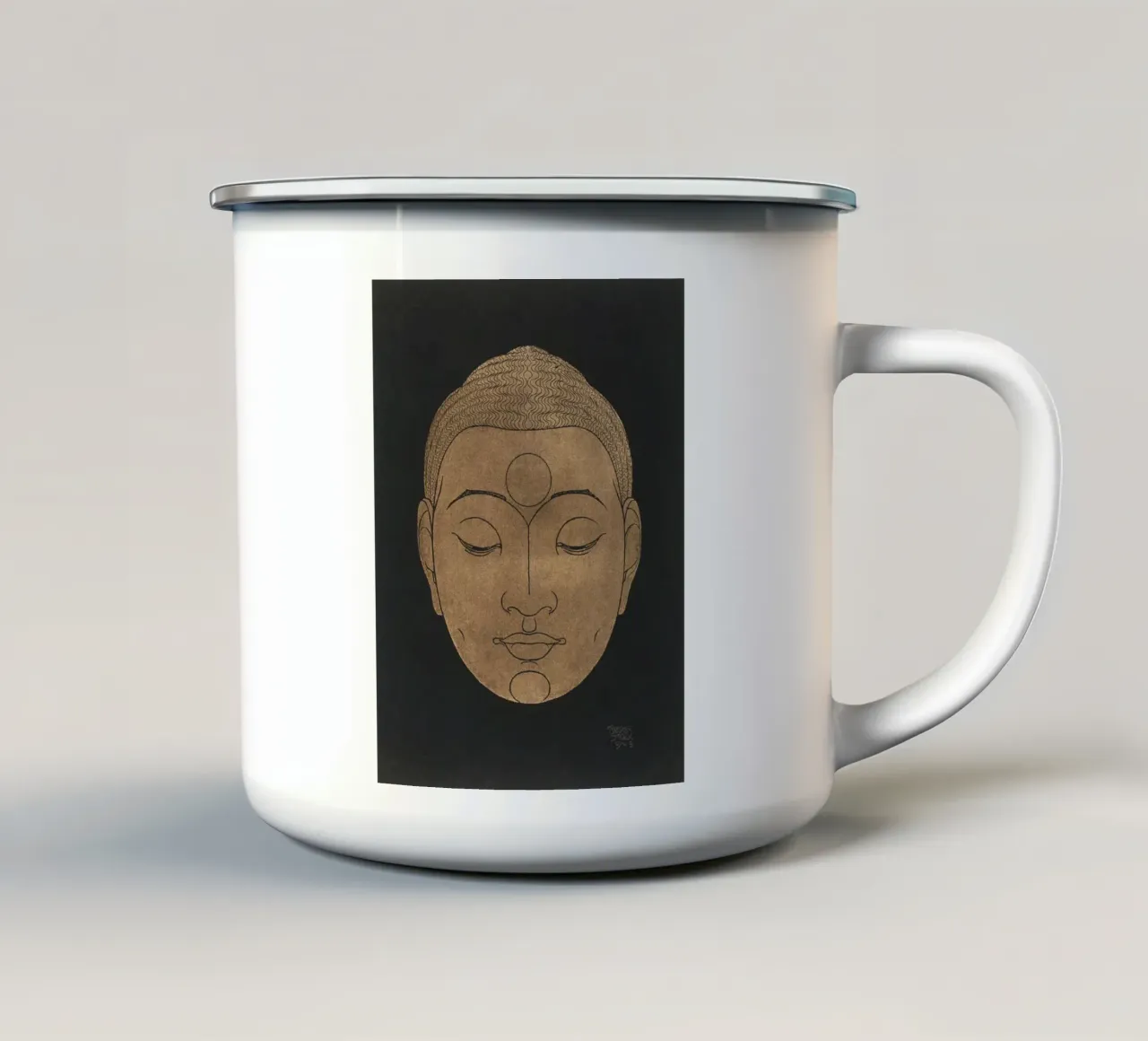 Head of Buddha tazza in smalto da apoloprints