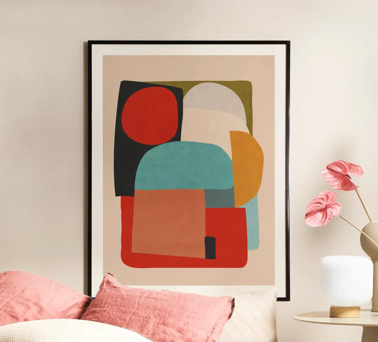 Forme astratte moderne poster con telaio in alluminio da ThingDesign