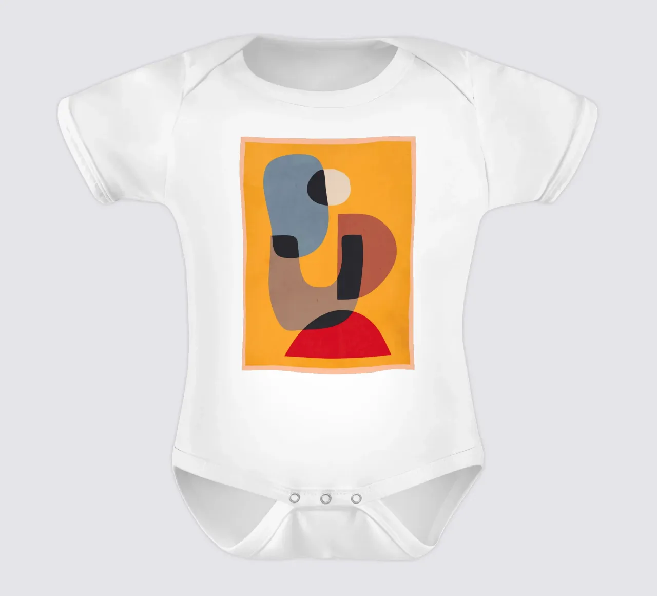 Moderne abstracte minimale vormen 02 babyrompertje korte mouwen van ThingDesign