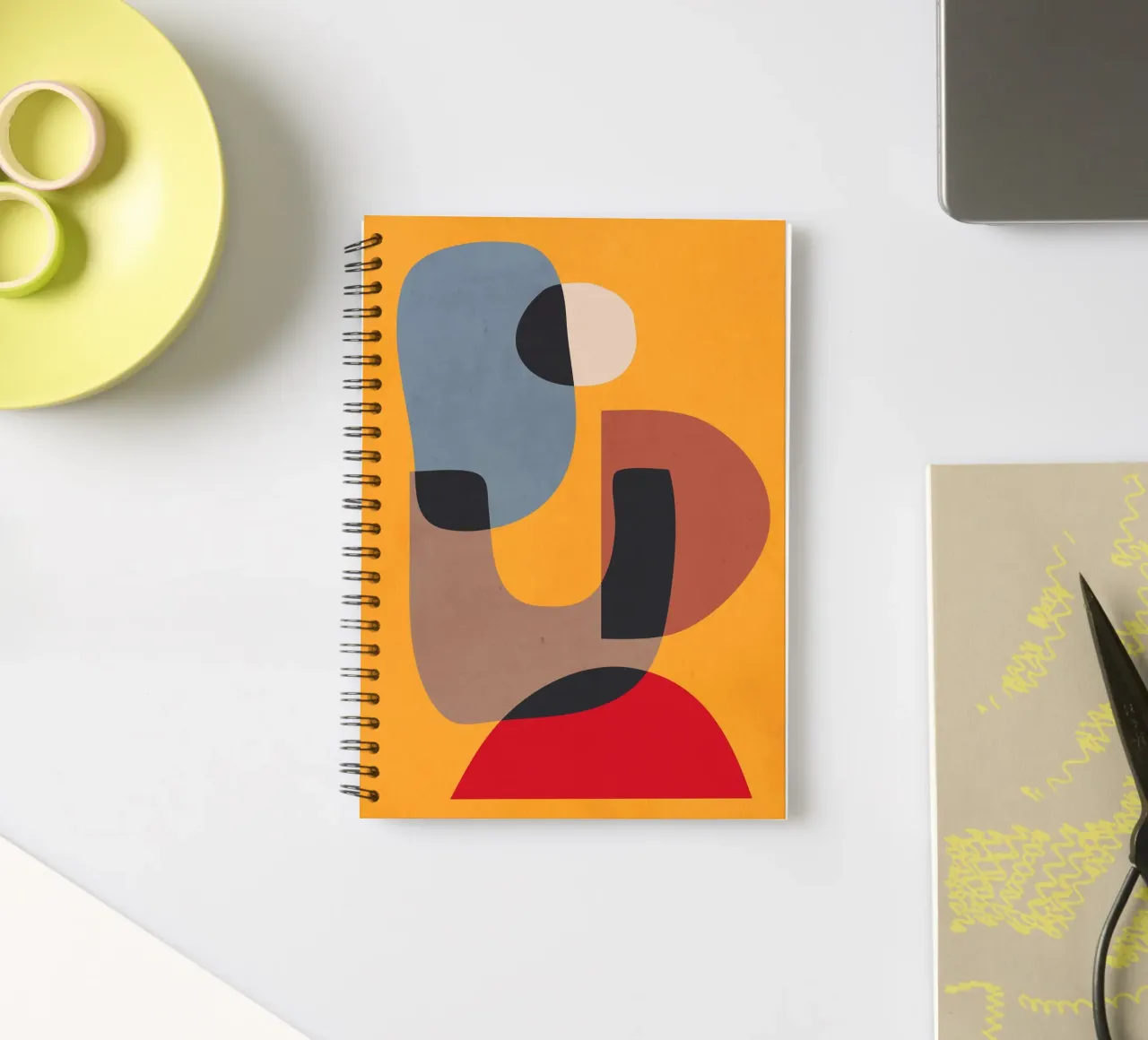 Modern Abstract Minimal Shapes 02 spiral notebook by ThingDesign