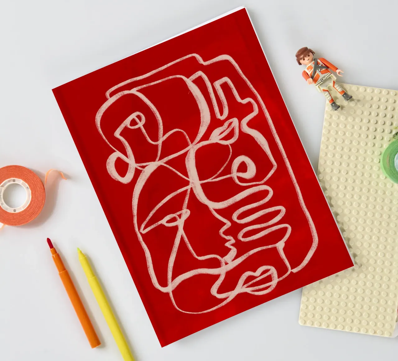 Abstrakte Linienkunst Notizbuch von ThingDesign