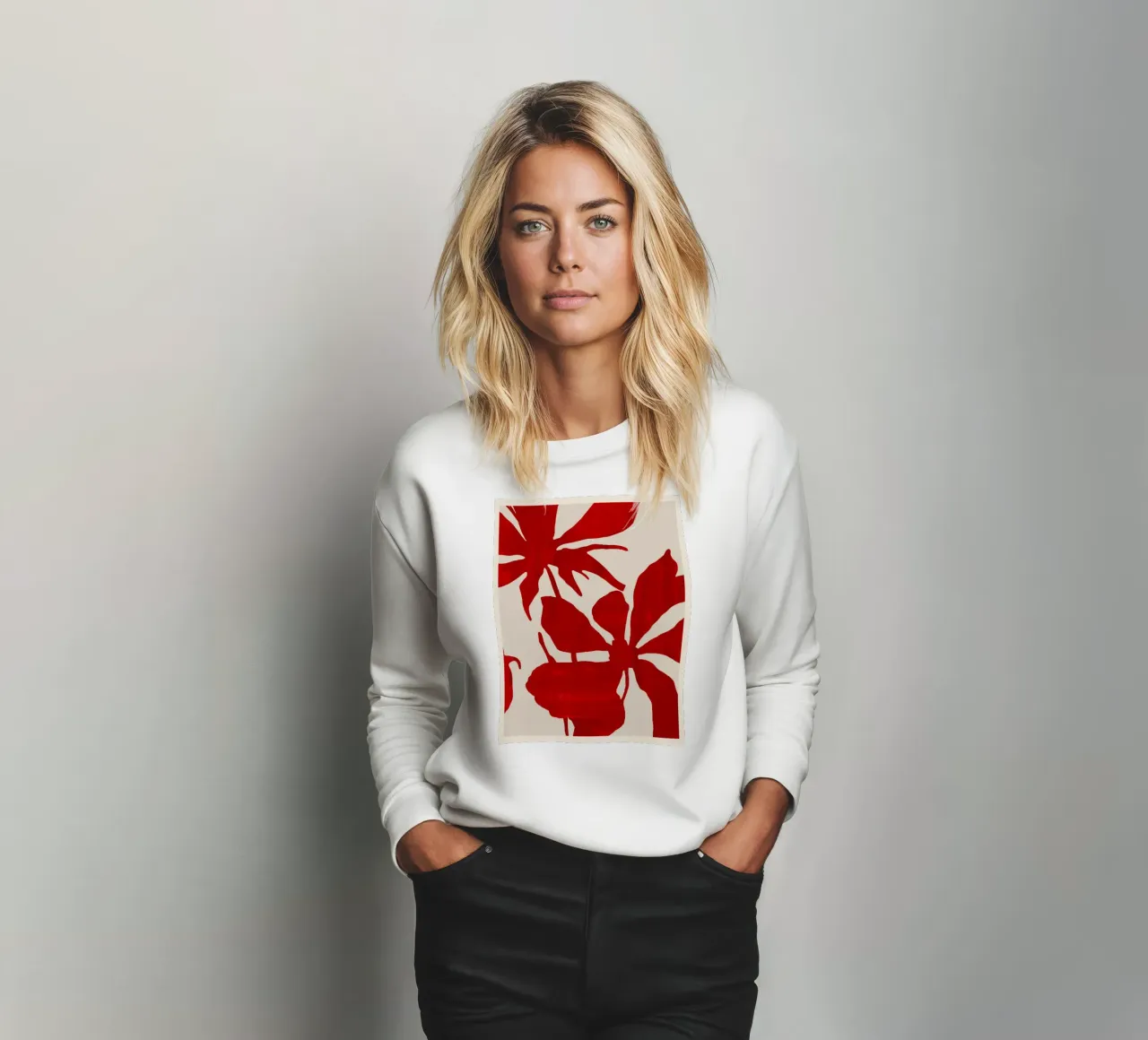 Fiori rossi astratti felpa da ThingDesign