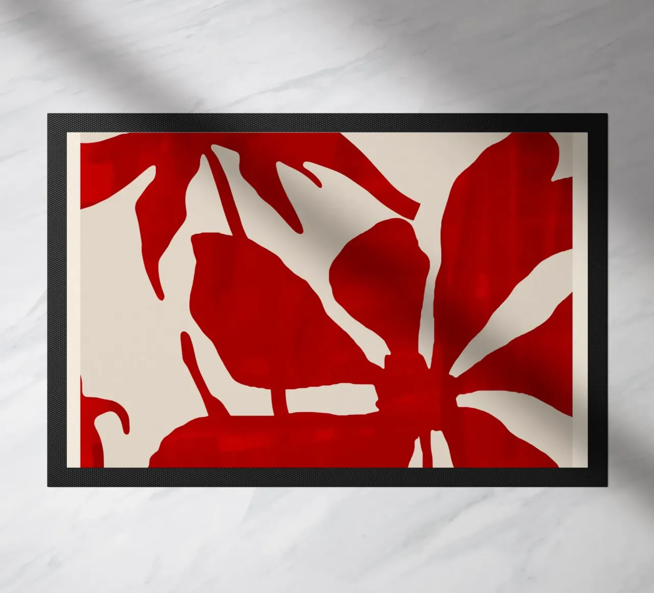 Fiori rossi astratti zerbino da ThingDesign