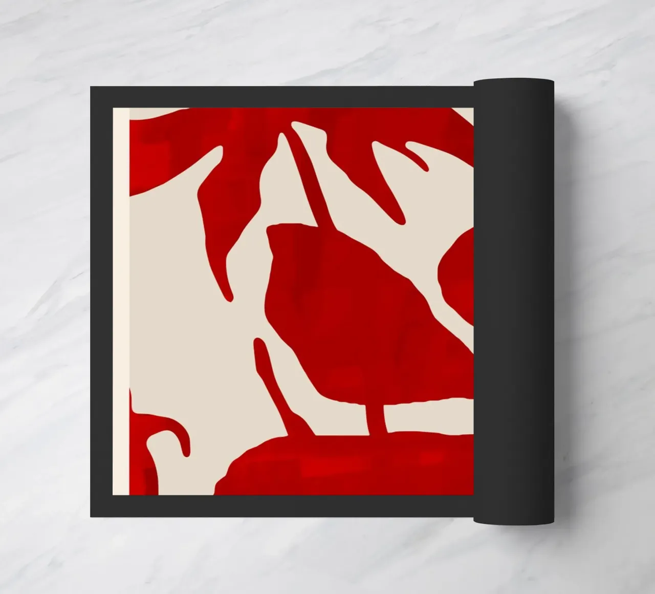 Fiori rossi astratti zerbino da ThingDesign