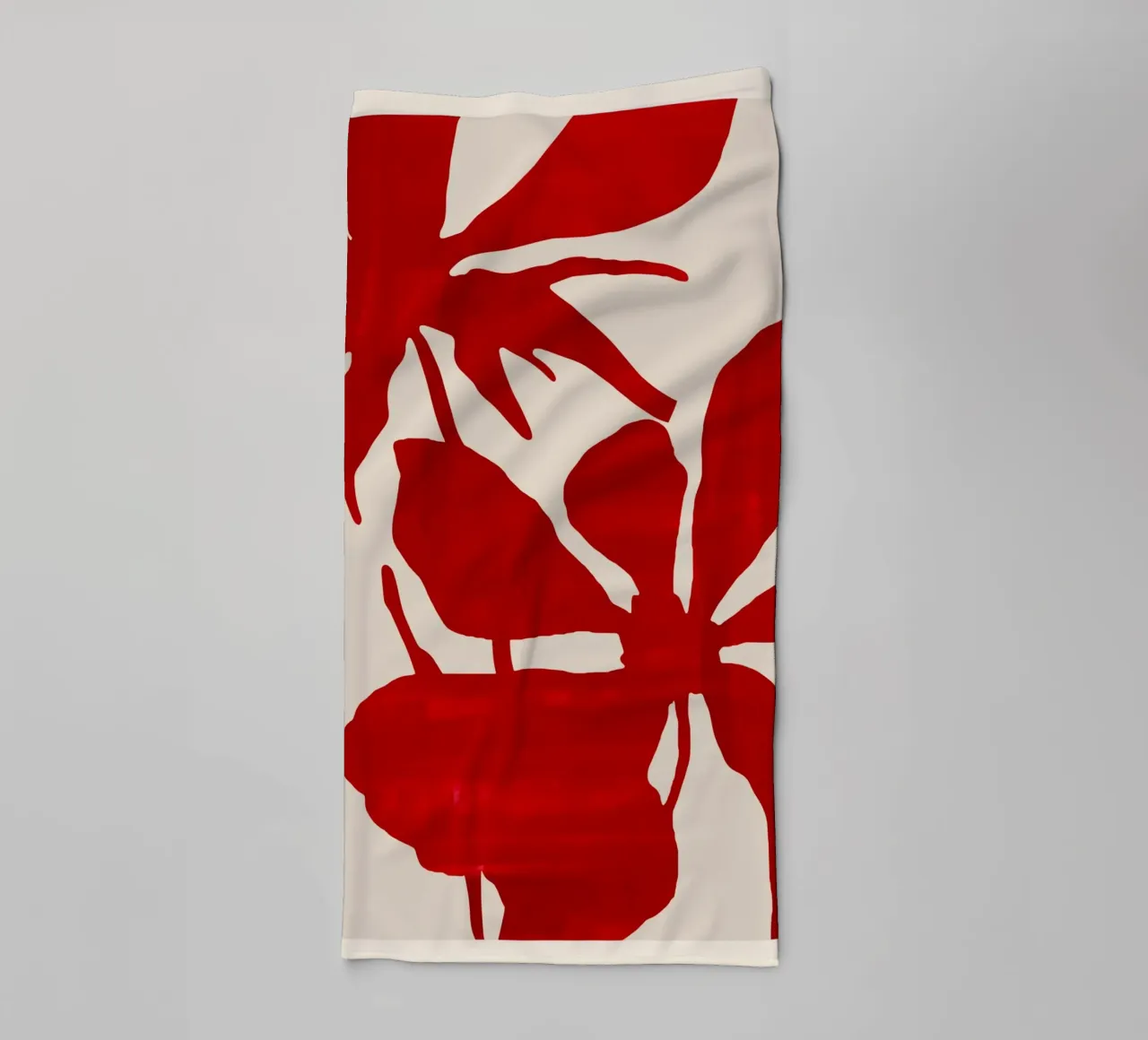Abstract Red Flowers towel by ThingDesign