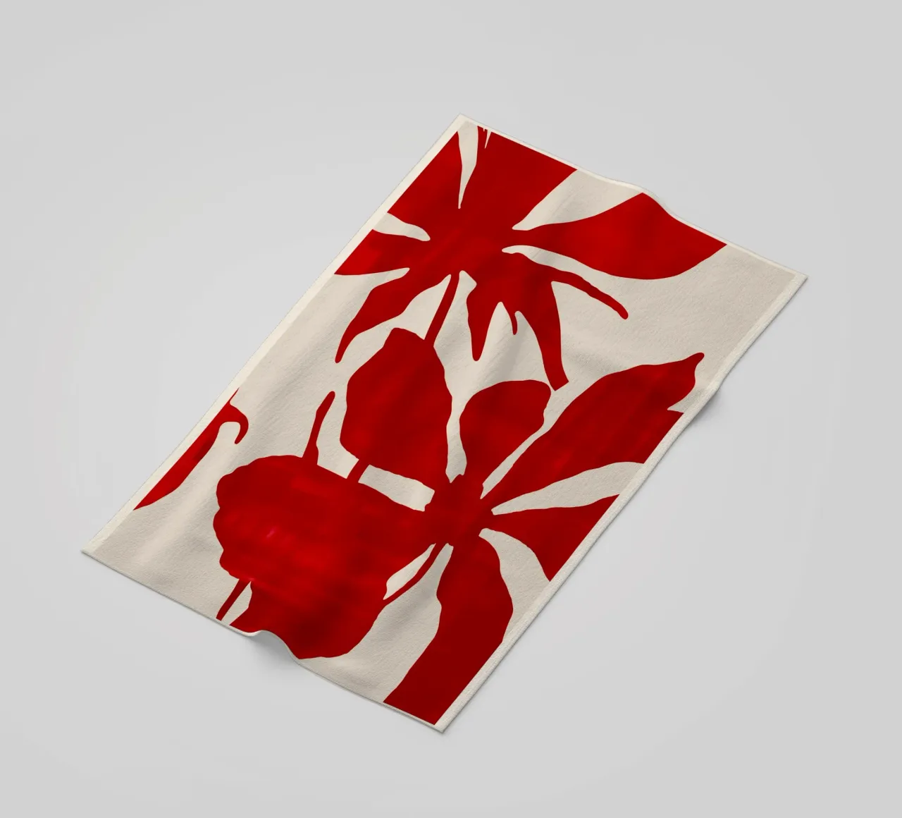 Fiori rossi astratti telo mare da ThingDesign