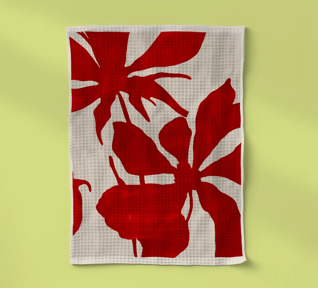 Flores rojas abstractas paño de cocina de ThingDesign