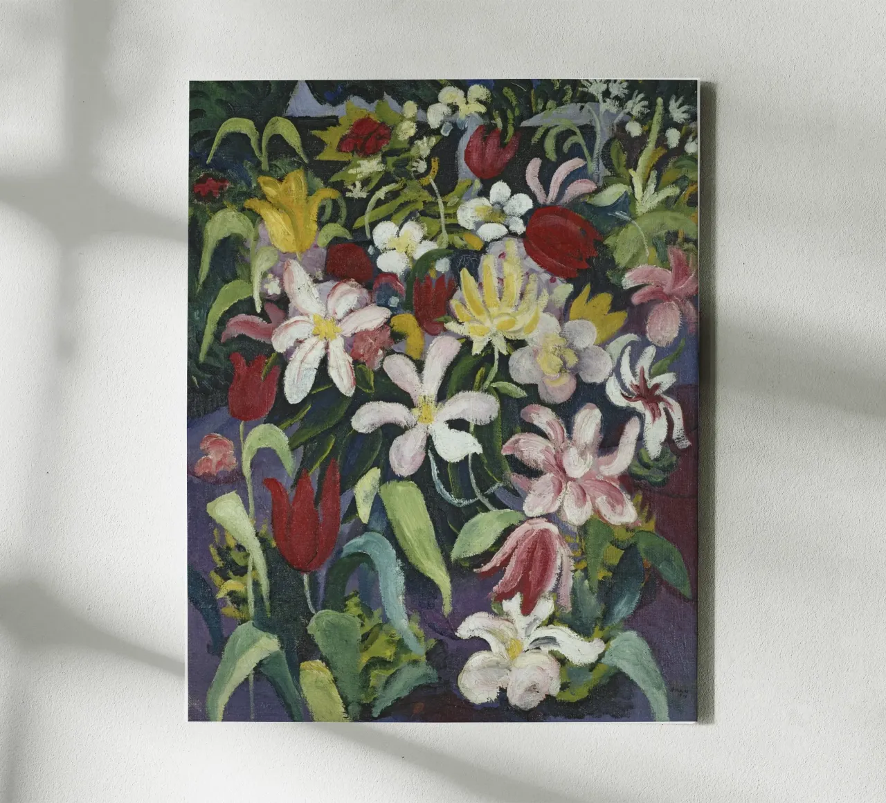 August Macke - Blumenbeet im Garten tela con Cornice a cassetta da Second Canvas