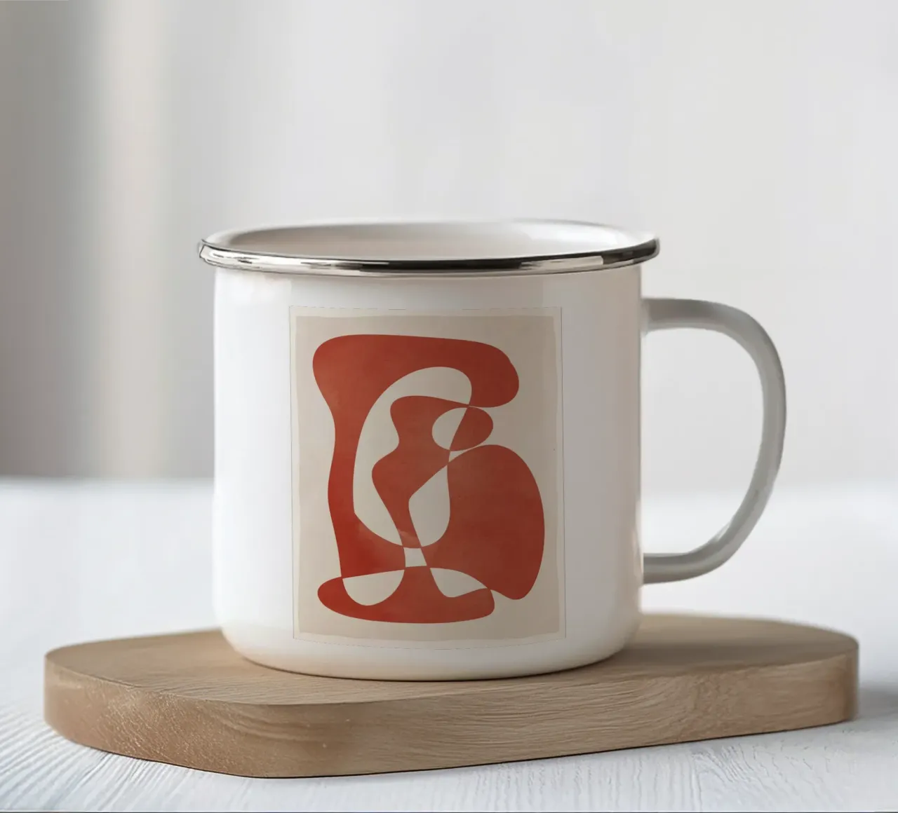 Abstrakte Form Emaille Tasse von ThingDesign