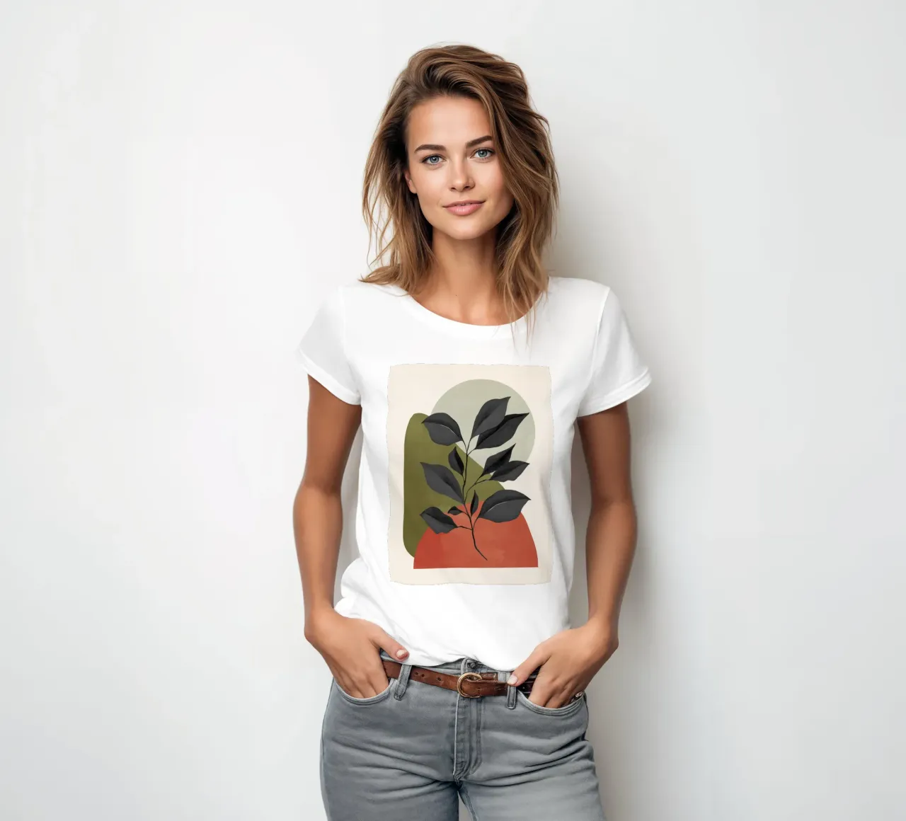 Abstract Minimal Plant 026 women's fitted t-shirt by ThingDesign