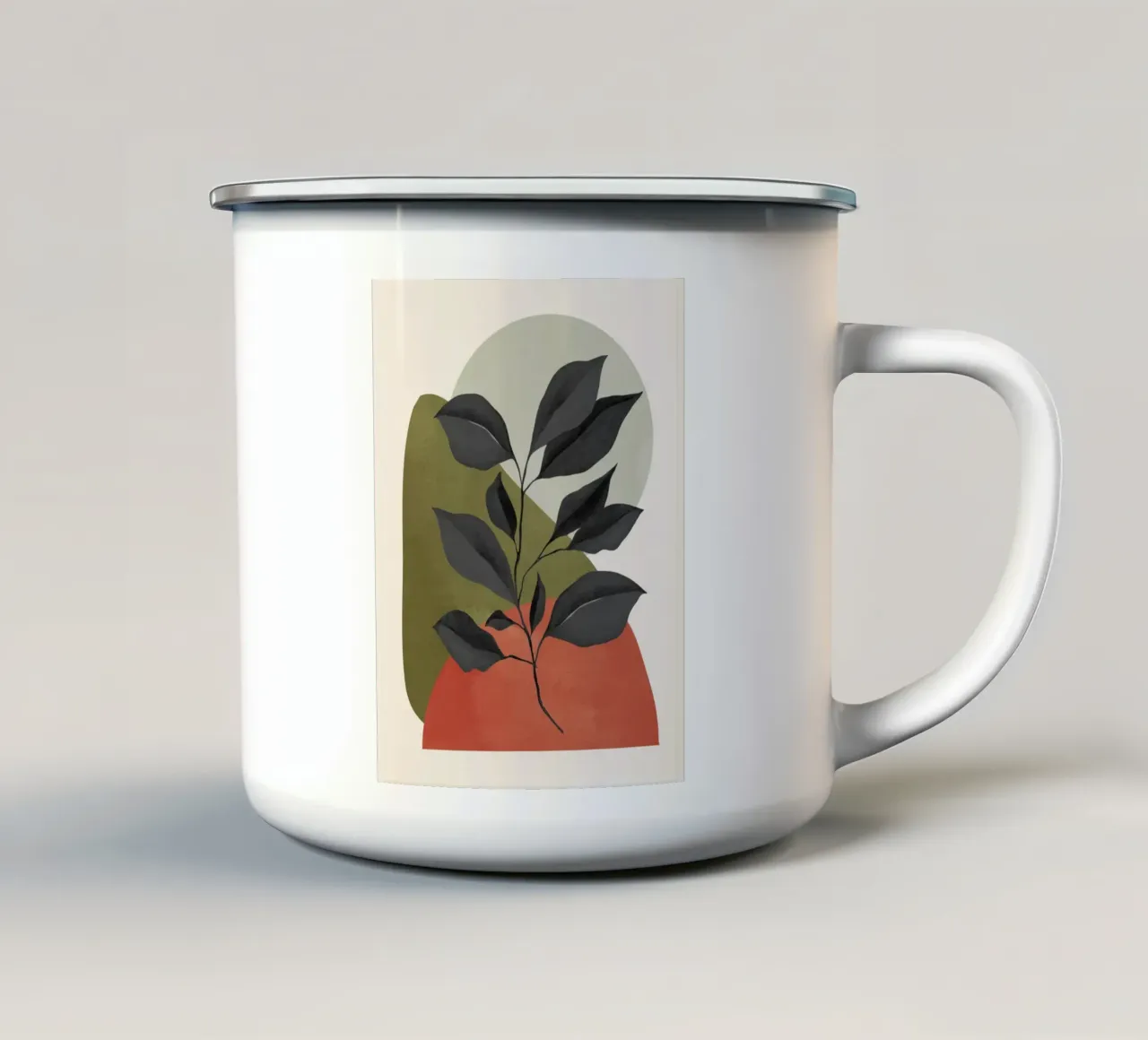 Pianta astratta minimale 026 tazza in smalto da ThingDesign