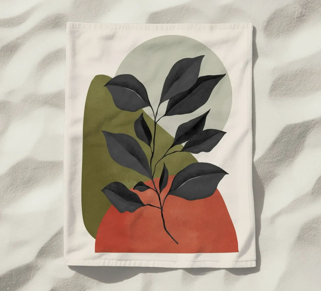 Abstract Minimal Plant 026 beach towel by ThingDesign