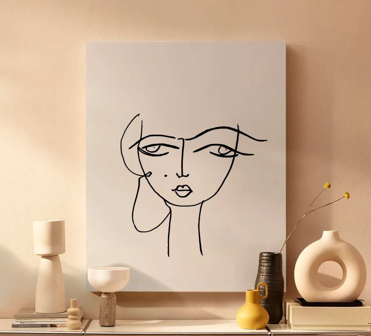 Outline of Her tela con Cornice a cassetta da typostudio