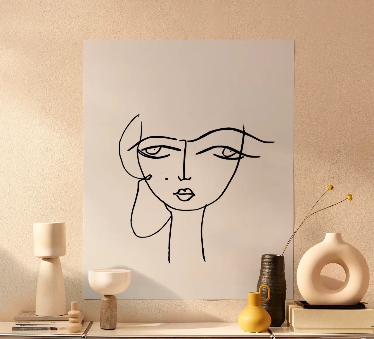 Outline of Her poster con telaio in alluminio da typostudio