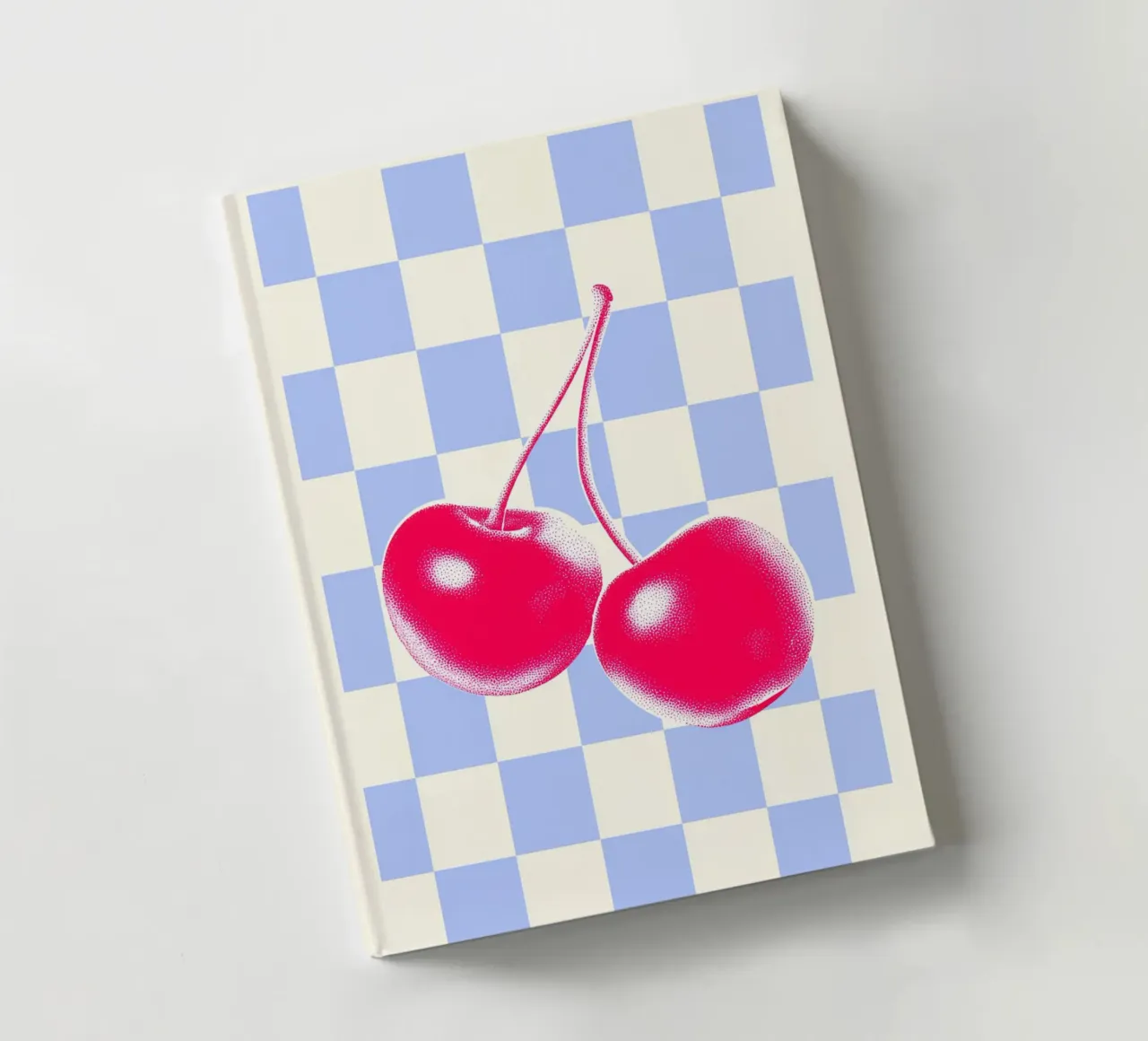 Lattice pattern Loves cherries notebook by Carinaprint