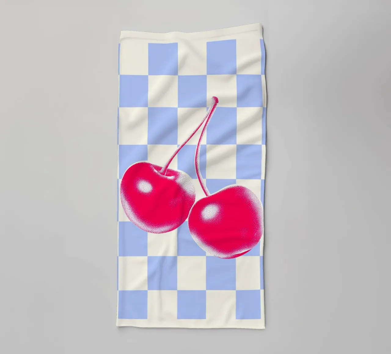 Lattice pattern Loves cherries towel by Carinaprint