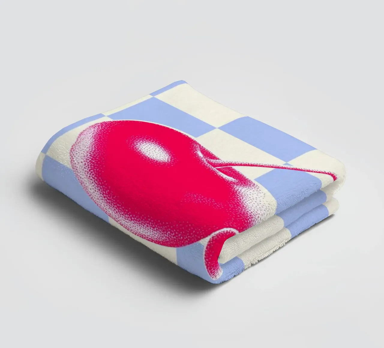 Lattice pattern Loves cherries towel by Carinaprint