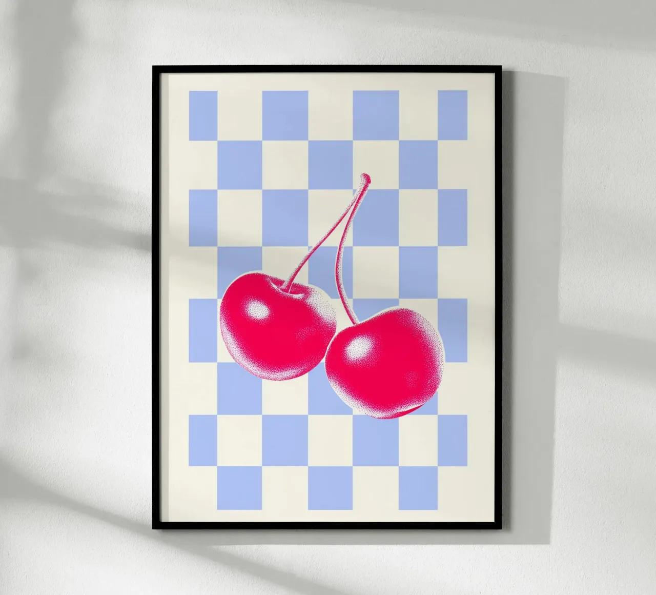 Gitter-Muster Liebt Kirschen Poster von Carinaprint