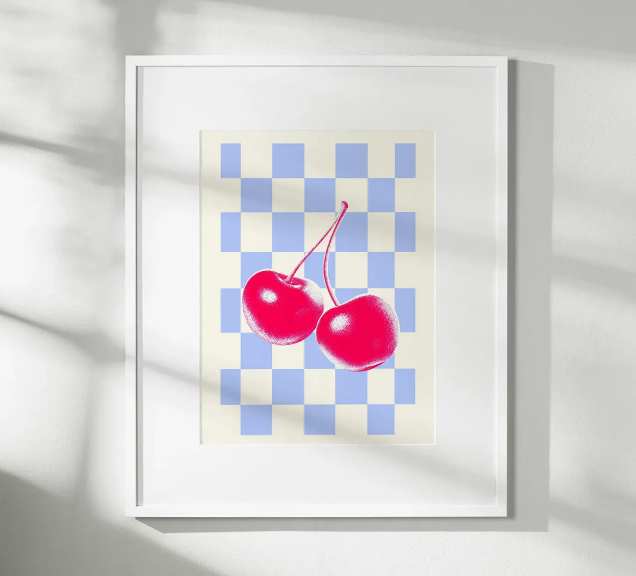 Gitter-Muster Liebt Kirschen Poster von Carinaprint