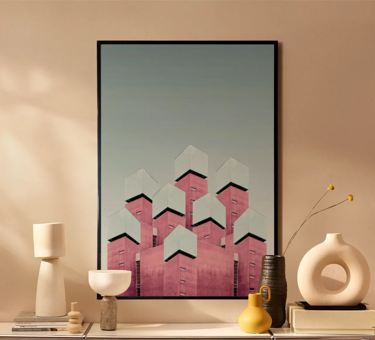 Touching The Skies @heysupersimi poster con telaio in legno da EyeEm Mobile GmbH