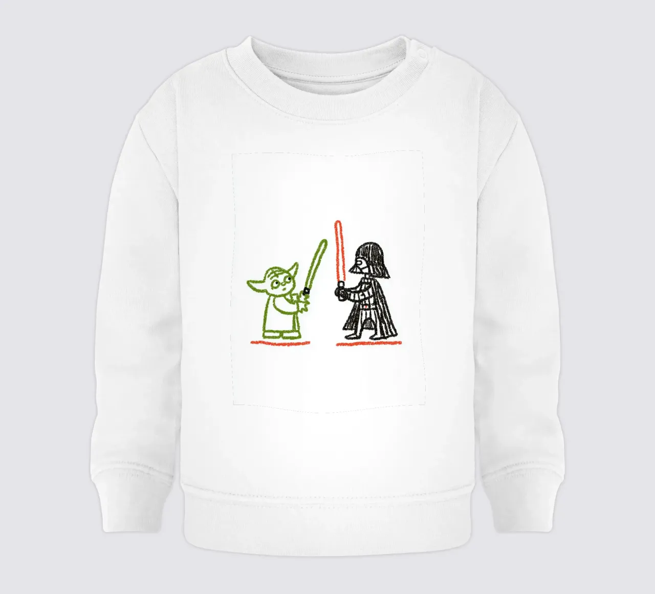 Star Wars Art Print: Yoda & Darth Vader Art Battle sudadera de bebé de Kaji