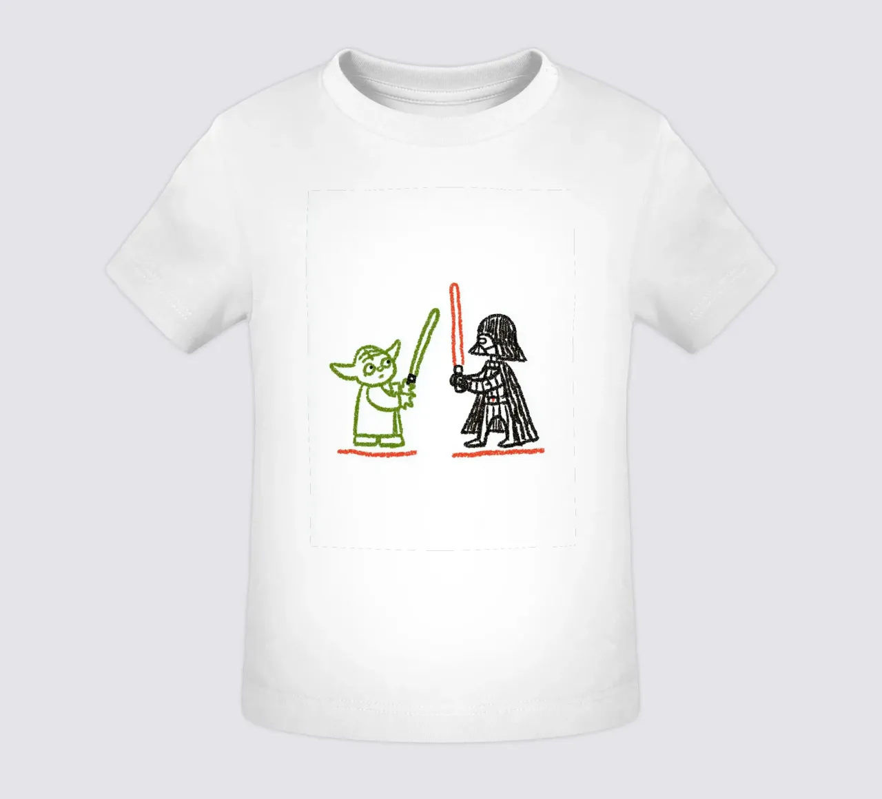 Star Wars Art Print: Yoda & Darth Vader Art Battle camiseta de bebé de Kaji