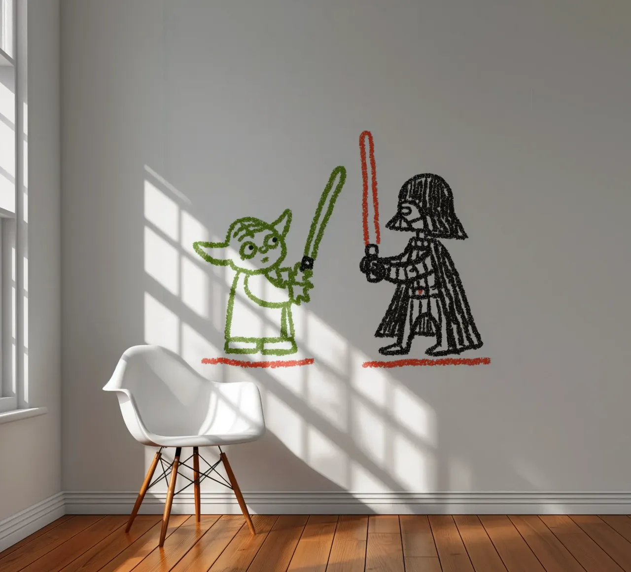 Star Wars Art Print: Yoda & Darth Vader Art Battle papel para pared de Kaji
